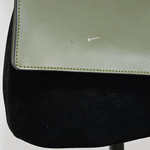 VERA PELLE Crossbody/Handbag Olive Green with Chain - Picture 6 of 12